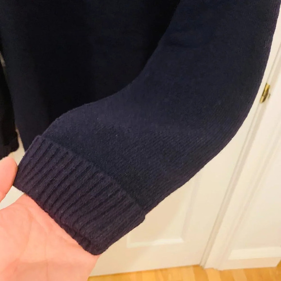 J. Crew Men's Navy Lambswool Crewneck Sweater - Picture 8 of 8